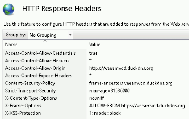 IIS HTTP Headers