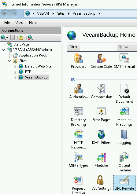 IIS Veeam Site URL Rewrite