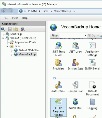 IIS Veeam Site